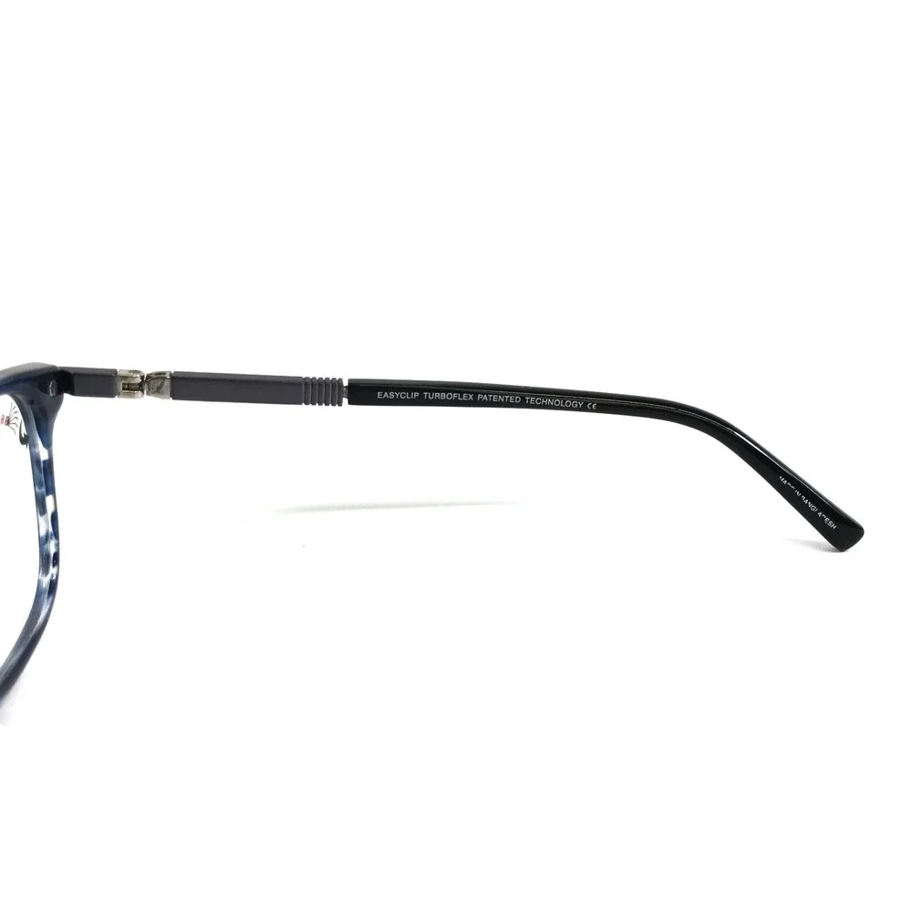 Turboflex Eyeglasses Frames MOD EC555 50 Blue Gray Striped Black 48-16-130
